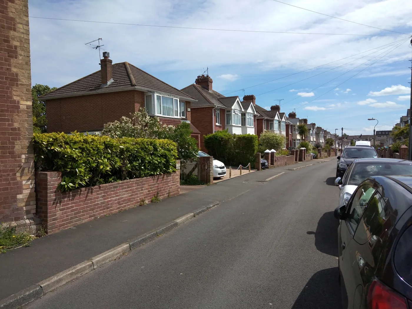 Houses on Roseland Avenue, Heavitree. The photograph is a general view of Exeter housing and does not show any property in the figures.