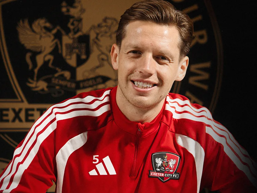 Jack Fitzwater in Exeter City's club photograph released with the announcement