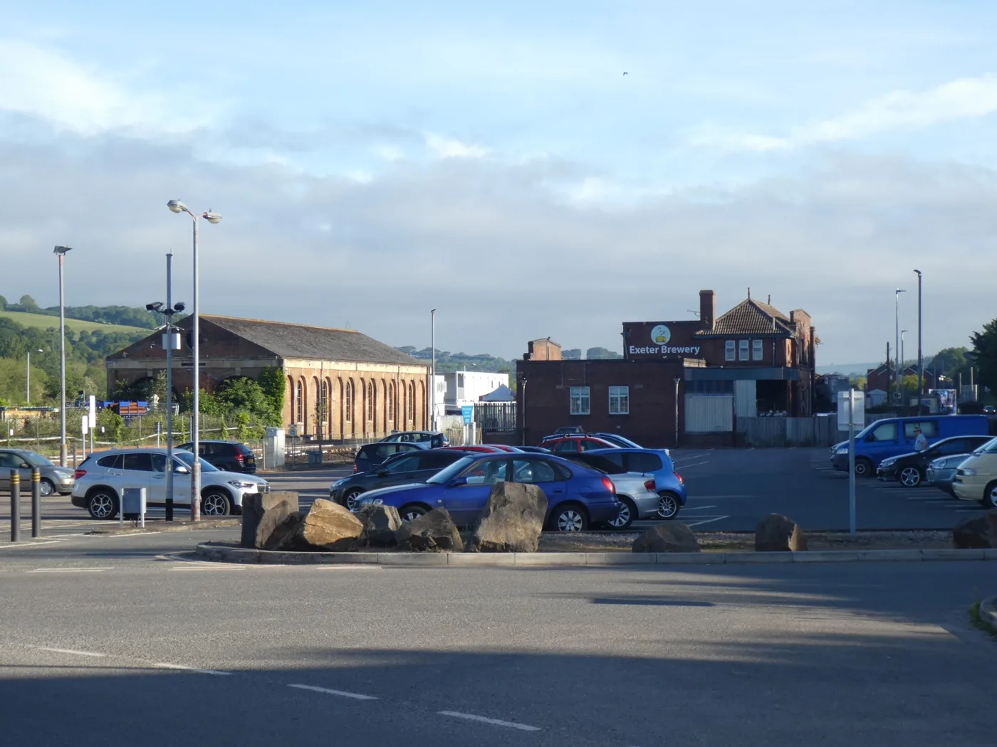 Parking beside the old railway buildings and Exeter Brewery at St Davids. The three car parks at the station charge three different daily rates, from £9.50 to £15.00